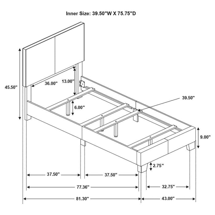 Dorian - Upholstered Bed - Simple Home Plus