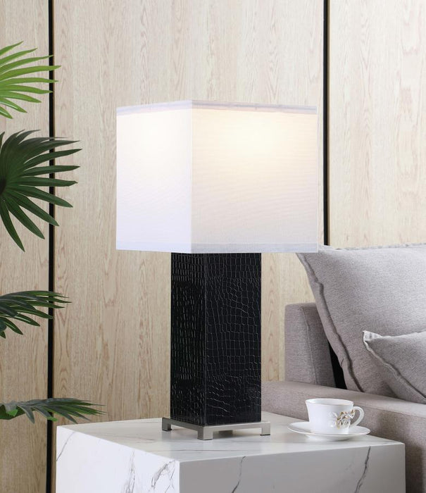 Bridle - Square Shade Bedside Table Lamp - Black - Simple Home Plus