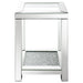 Valentina - Square End Table With Glass Top Mirror - Simple Home Plus