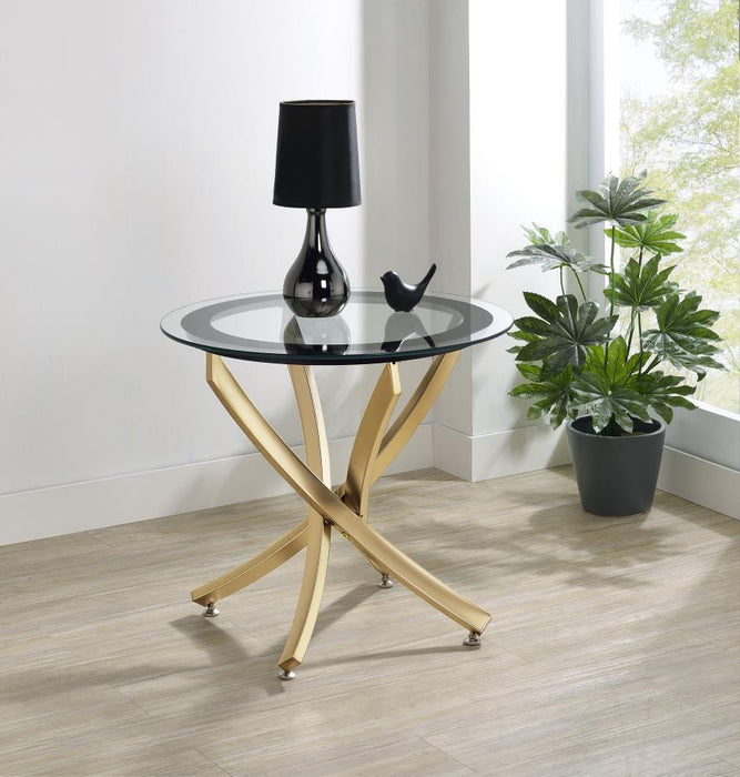 Brooke - Glass Top End Table - Simple Home Plus