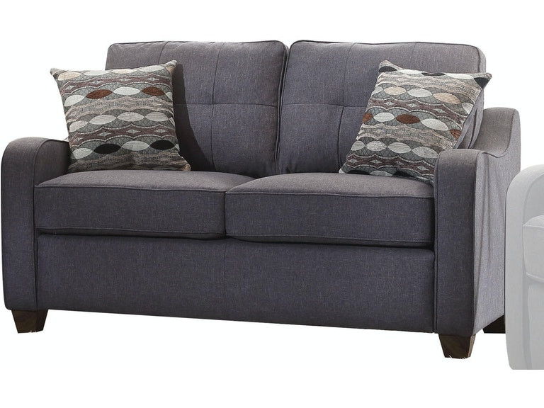 Linen Love Seat - Gray