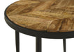 Hayden - Metal Round Side Table - Natural Mango And Black - Simple Home Plus