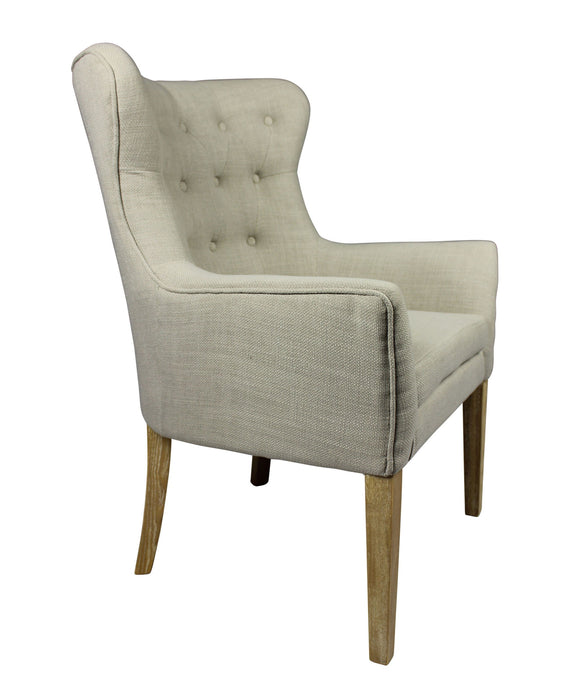 Natural Tufted Arm Chair - Taupe