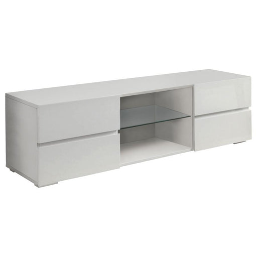 Galvin - 4-Drawer TV Console Glossy - White - Simple Home Plus