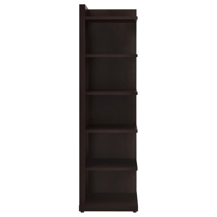 Alder - 6-Tier Corner Bookcase - Cappuccino - Simple Home Plus