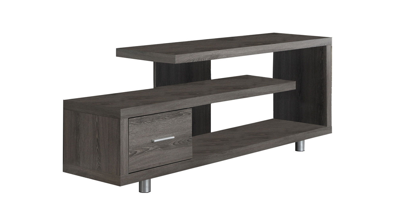 Open Shelving Entertainment Center - Deep Taupe