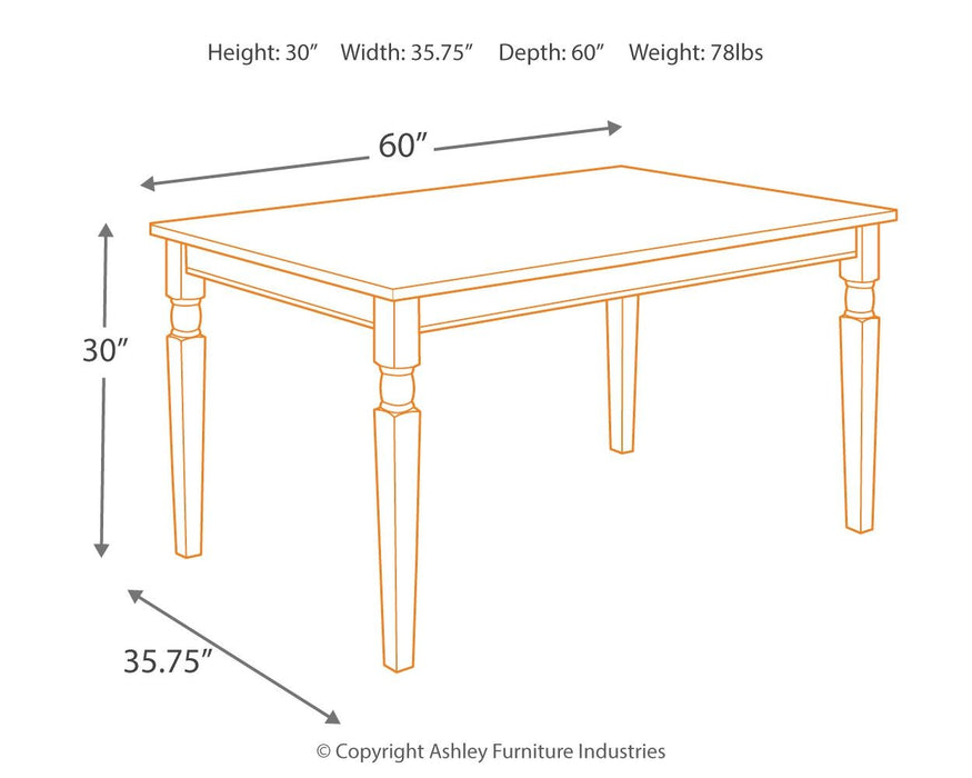 Whitesburg - Brown / Cottage White - Rectangular Dining Room Table - Simple Home Plus