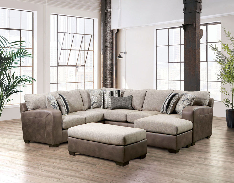 Ashenweald - Sectional - Brown / Light Brown - Simple Home Plus