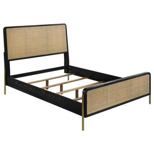 Arini - Bed With Woven Rattan Headboard - Simple Home Plus