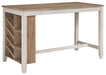 Skempton - White - Rectangular Counter Table With Storage - Simple Home Plus