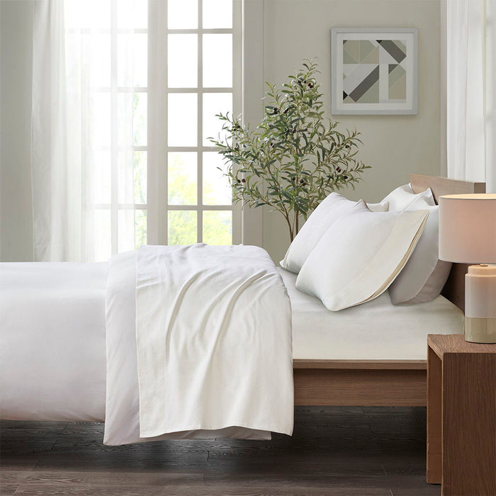 Queen Cozy Sheet Set - Ivory Solid