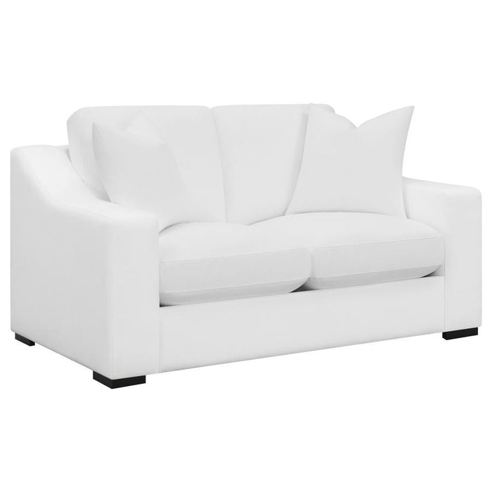 Ashlyn - Upholstered Sloped Arms Loveseat - White - Simple Home Plus