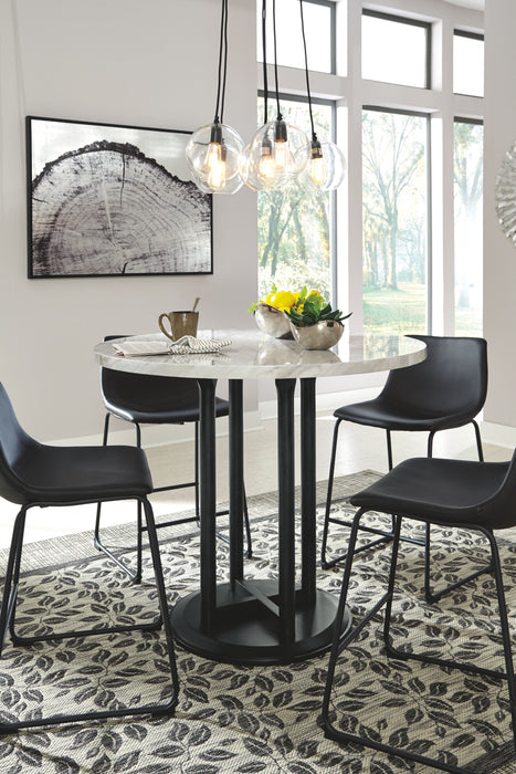 Centiar - Black / Gray - Round Dining Room Counter Table - Simple Home Plus