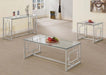 Merced - Rectangle Glass Top Sofa Table - Nickel - Simple Home Plus