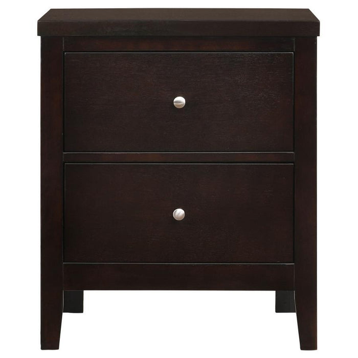 Carlton - 2-Drawer Rectangular Nightstand - Cappuccino - Simple Home Plus