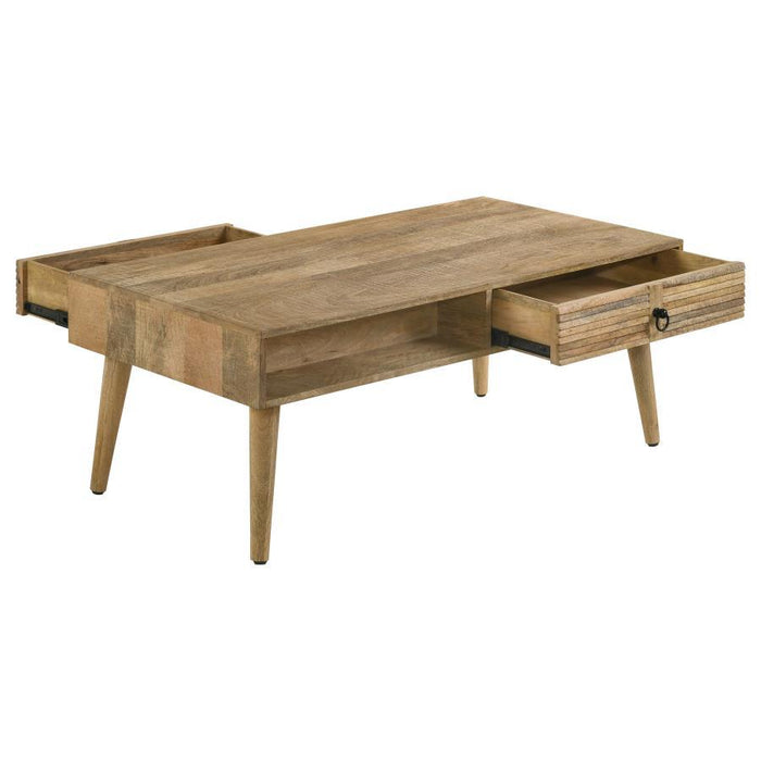 Zabel - Rectangular 1-Drawer Coffee Table - Natural - Simple Home Plus