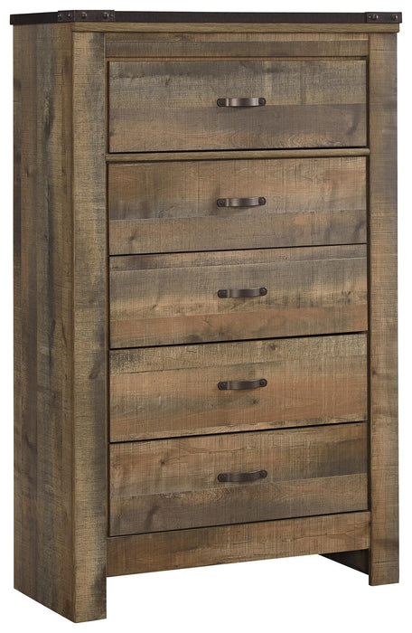 Trinell - Brown - Five Drawer Chest - Simple Home Plus