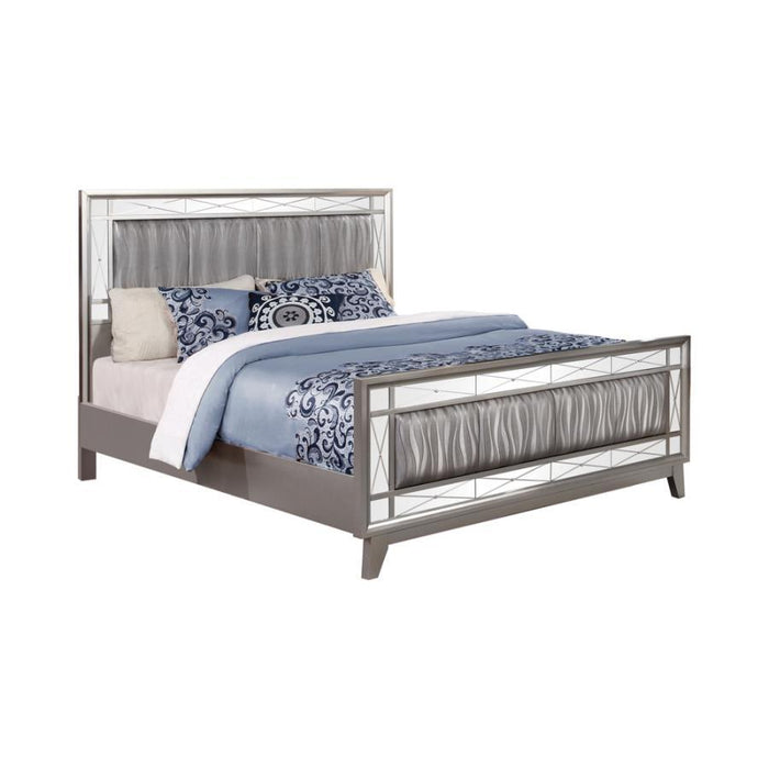 Leighton - Kids & Teens Panel Bed with Mirrored Accents - Simple Home Plus