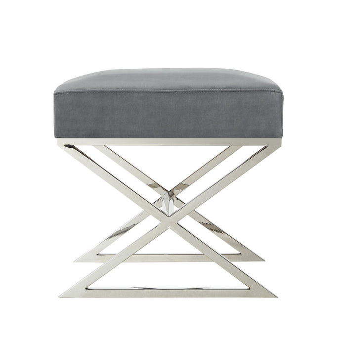 Ottoman Velvet - Silver / Gray