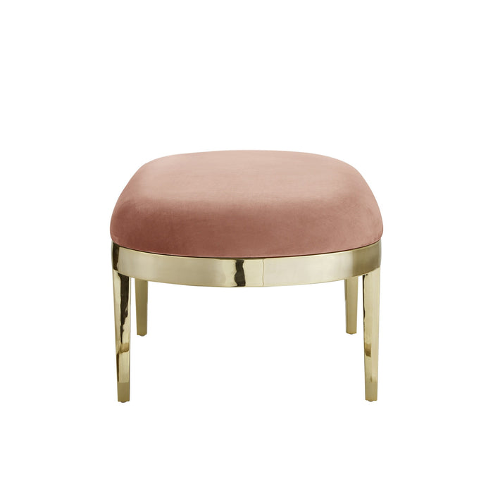 Upholstered Velvet Bench - Blush / Gold