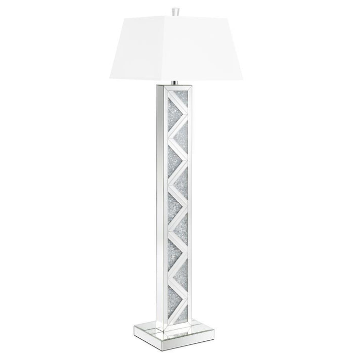 Carmen - Geometric Base Floor Lamp - Silver - Simple Home Plus