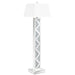 Carmen - Geometric Base Floor Lamp - Silver - Simple Home Plus