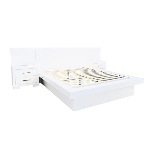 Jessica - Platform Bed with Rail Seating - Simple Home Plus