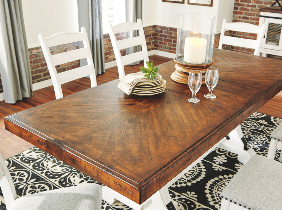 Valebeck - White / Brown - Rectangular Dining Room Table