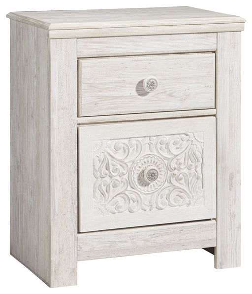 Paxberry - Whitewash - Two Drawer Night Stand - Simple Home Plus