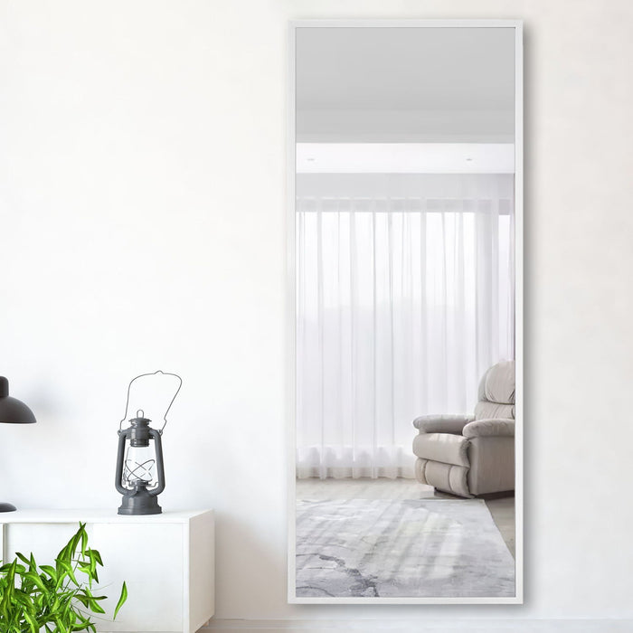 Framed Wall Mirror With Stand - White