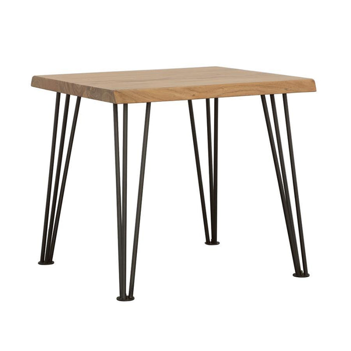 Zander - End Table With Hairpin Leg - Natural And Matte Black - Simple Home Plus