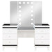 Talei - 6-Drawer Vanity Set With Hollywood Lighting - Black And White - Simple Home Plus