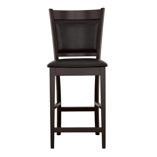 Jaden - Upholstered Counter Height Stools (Set of 2) - Black And Espresso - Simple Home Plus