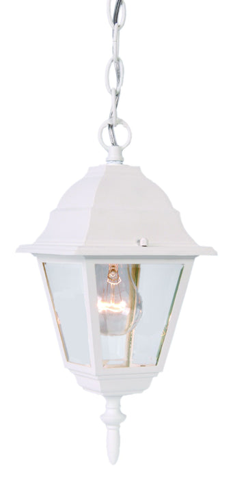 Distressed Beveled Glass Outdoor Hanging Light - White