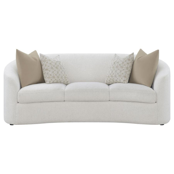 Rainn - Upholstered Tight Back Sofa Latte - Simple Home Plus