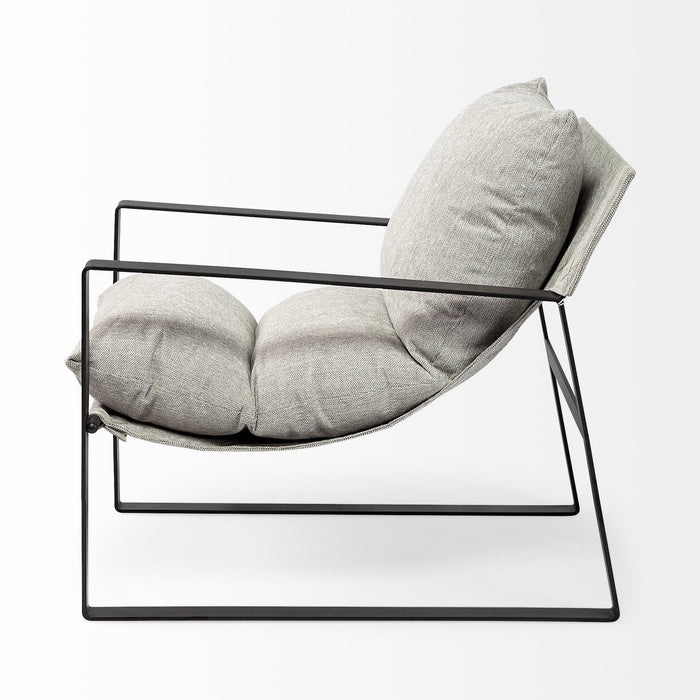 Fabric Lounge Chair - Gray / Black