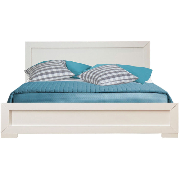 Wood King Platform Bed - White