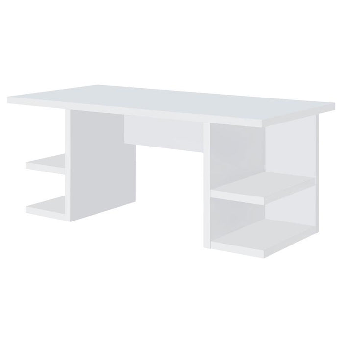 Alice - Writing Desk - White With Open Shelves - Simple Home Plus