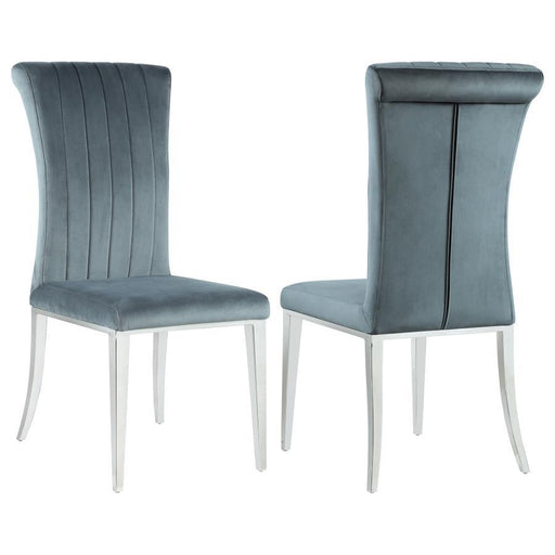 Beaufort - Upholstered Curved Back Side Chairs (Set of 2) - Dark Gray - Simple Home Plus