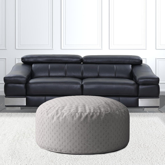 Polyester Round Pouf Cover - Gray