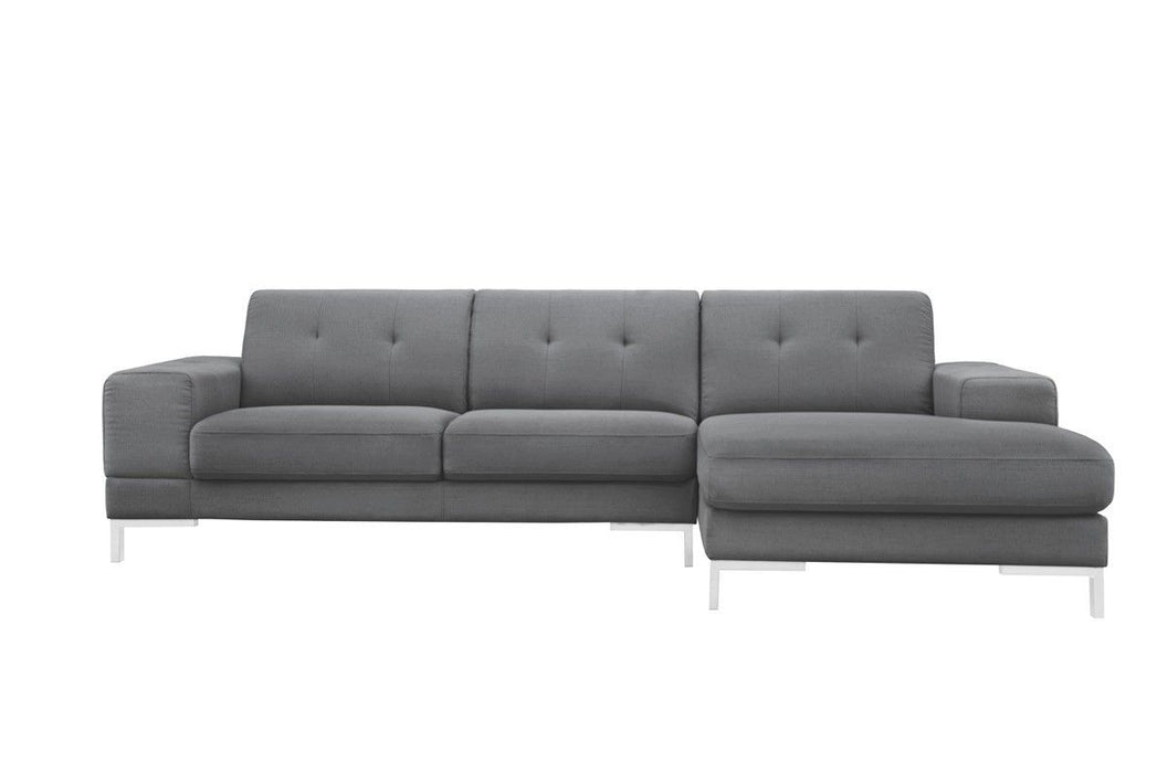 Polyester L Shaped Two Piece Sofa And Chaise Sectional - Dark Gray