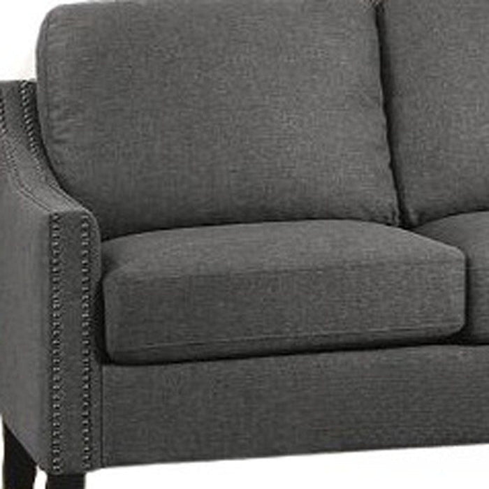 Linen Sofa & Black Legs - Gray