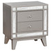 Leighton - 2-Drawer Nightstand - Metallic Mercury - Simple Home Plus