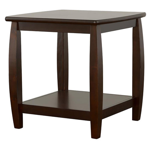 Dixon - Square End Table With Bottom Shelf - Espresso - Simple Home Plus