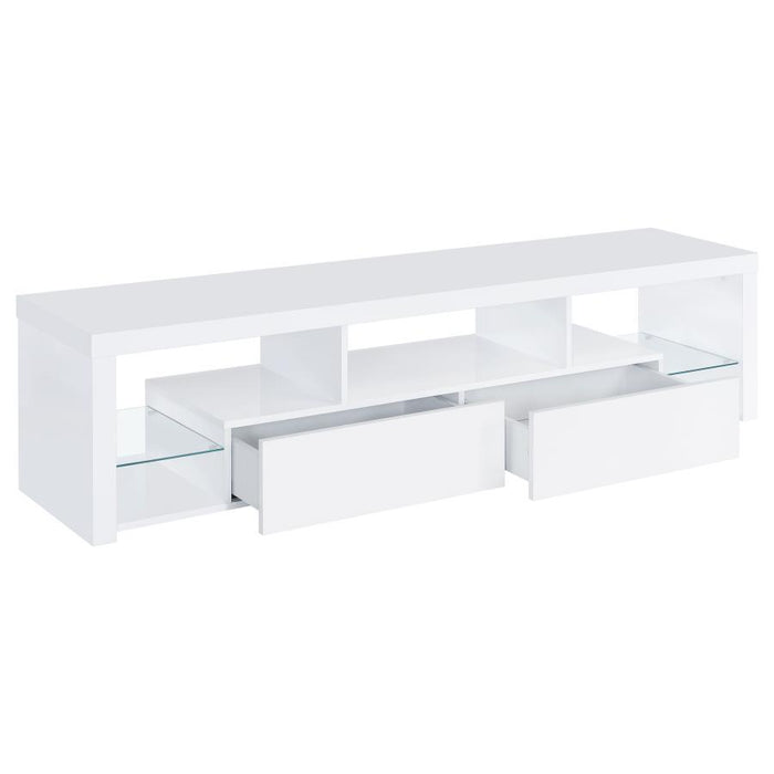 Jude - 3 Piece Entertainment Center With 71" TV Stand - White High Gloss - Simple Home Plus