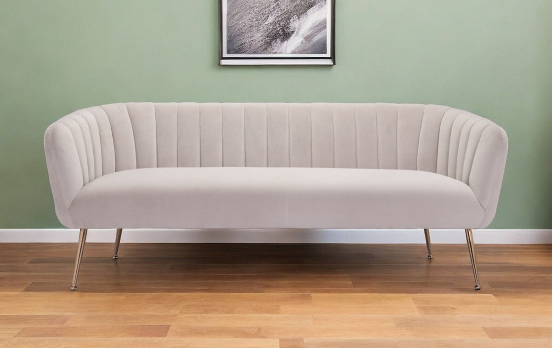 Polyester Sofa With Gold Legs - Beige