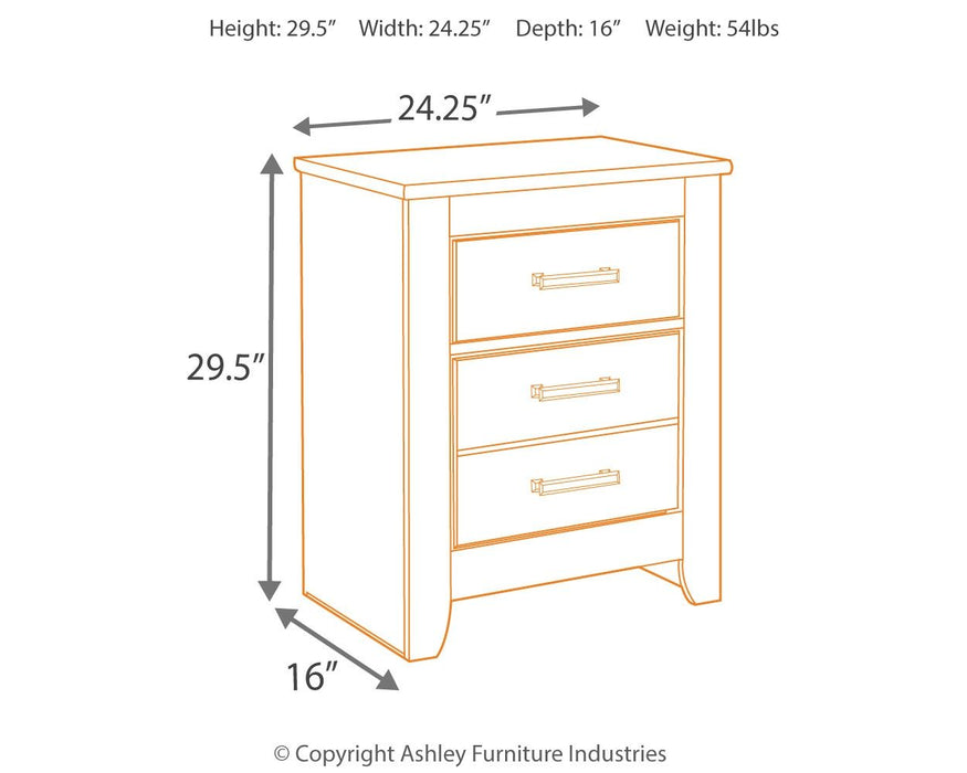 Brinxton - Charcoal - Two Drawer Night Stand - Simple Home Plus