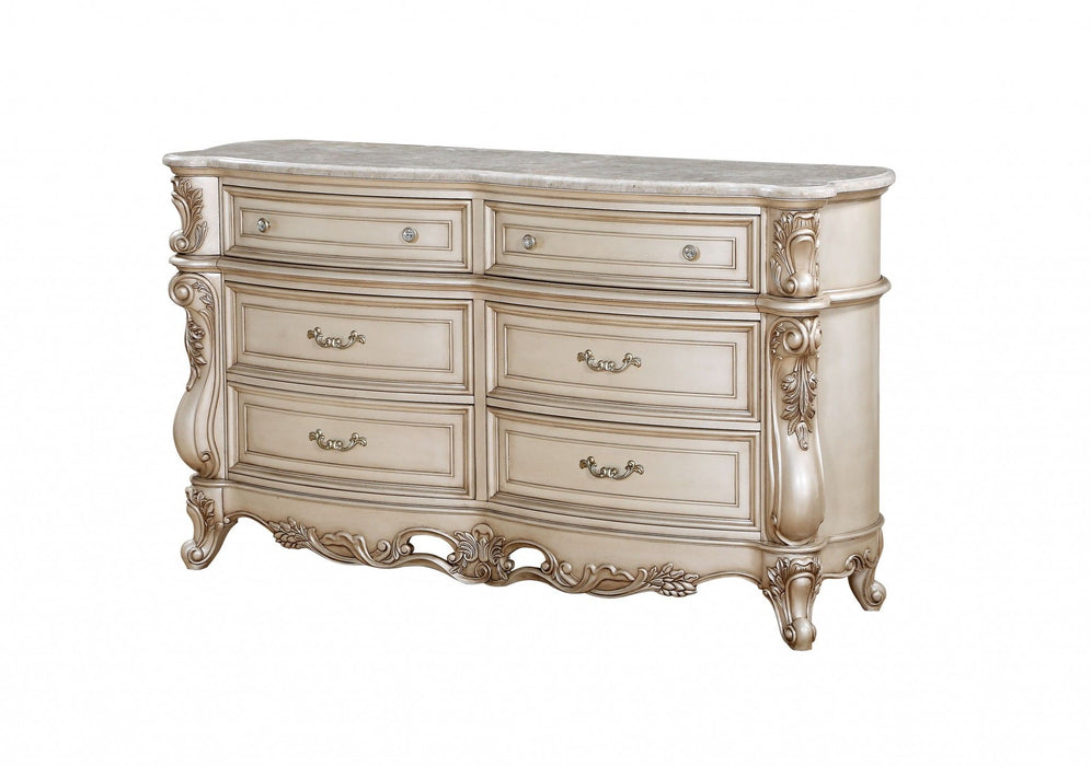 Solid Wood Double Dresser - Beige