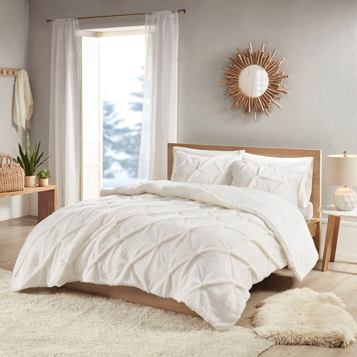 Addison - King Pintuck Down Alternative Comforter Set - Ivory