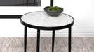 Kofi - Round Marble Top Side Table - White And Black - Simple Home Plus